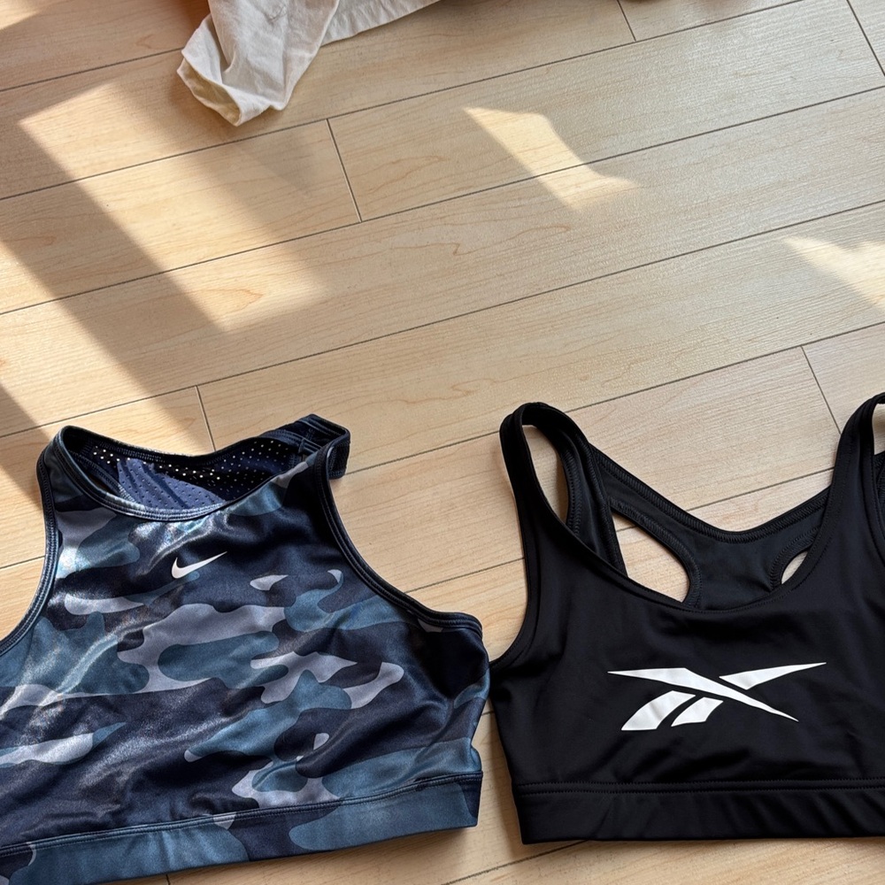 Nike Reebok Black and Camo Sports Bras